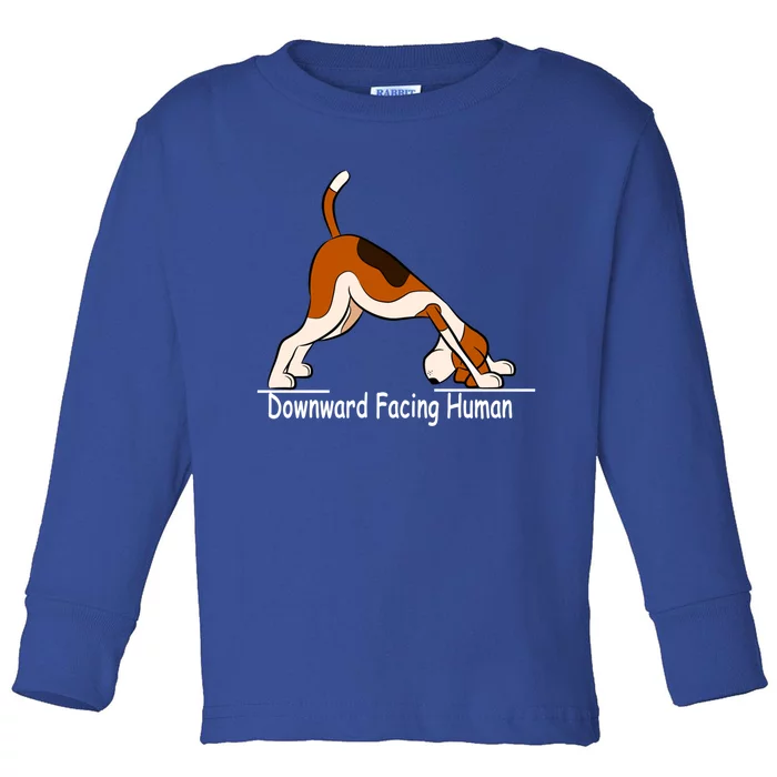 Downward Facing Hu Funny Yoga Gift Toddler Long Sleeve Shirt