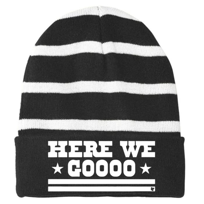 Dallas Football Here We Go Striped Beanie with Solid Band