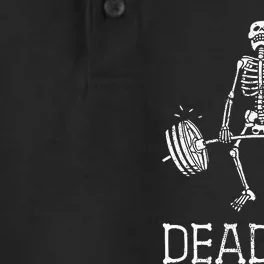 DEADLIFT Funny Halloween Skeleton Weight Lifting Workout Dry Zone Grid Performance Polo