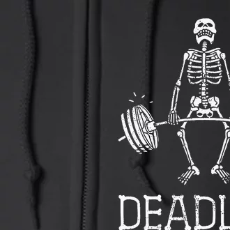 DEADLIFT Funny Halloween Skeleton Weight Lifting Workout Full Zip Hoodie