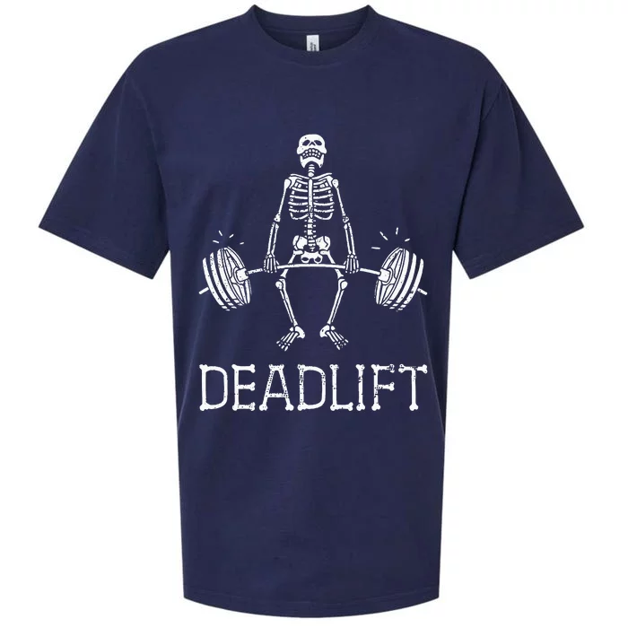 DEADLIFT Funny Halloween Skeleton Weight Lifting Workout Sueded Cloud Jersey T-Shirt