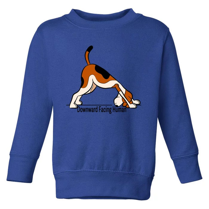 Downward Facing Hu Gift Funny Dog Yoga Gift Toddler Sweatshirt