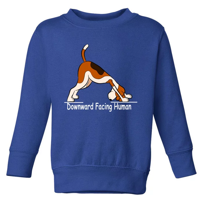 Downward Facing Hu Funny Yoga Gift Toddler Sweatshirt