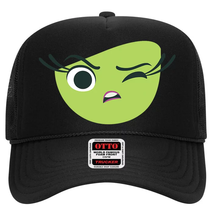 Disgust Face Halloween Costume High Crown Mesh Trucker Hat