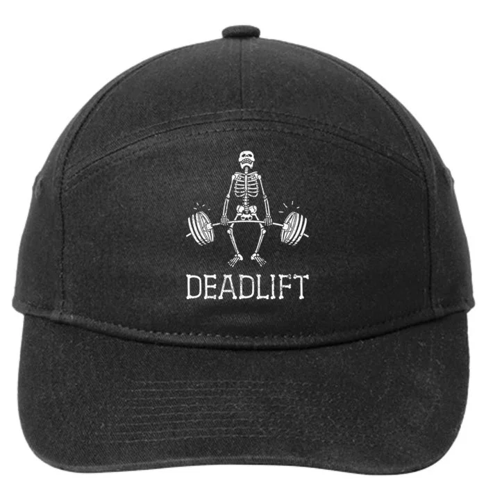 DEADLIFT Funny Halloween Skeleton Weight Lifting Workout 7-Panel Snapback Hat