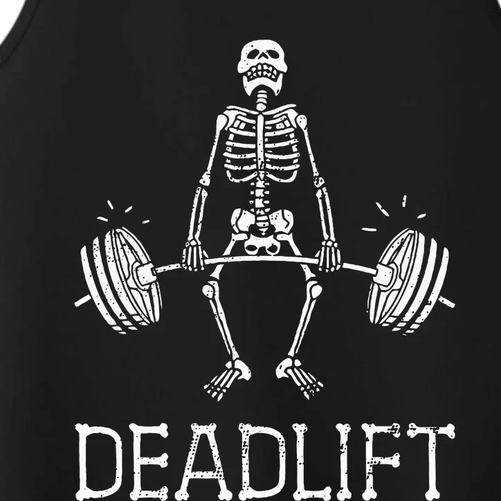 DEADLIFT Funny Halloween Skeleton Weight Lifting Workout Performance Tank