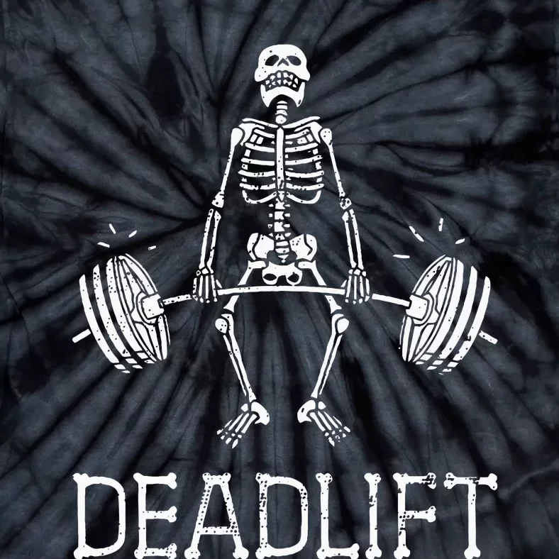 DEADLIFT Funny Halloween Skeleton Weight Lifting Workout Tie-Dye T-Shirt