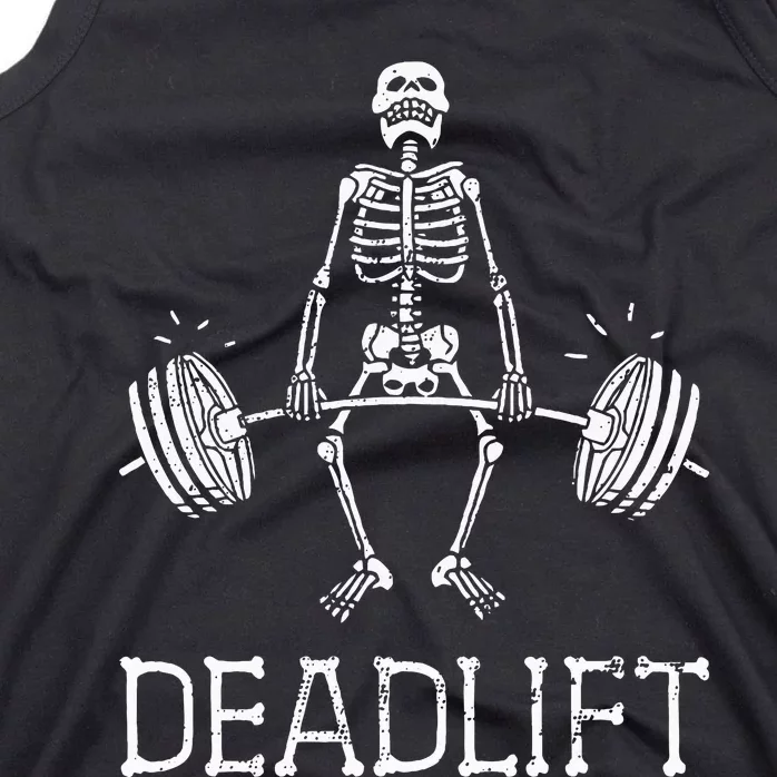 DEADLIFT Funny Halloween Skeleton Weight Lifting Workout Tank Top