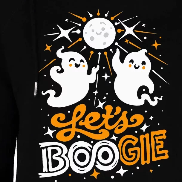 Disco Fever Halloween Ghosts Funny and Cute Boogie 70s Womens Funnel Neck Pullover Hood