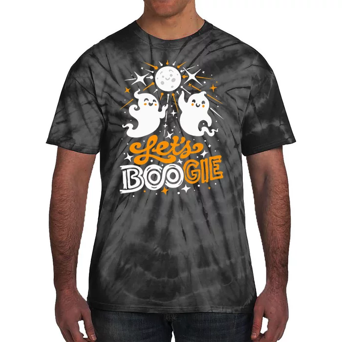 Disco Fever Halloween Ghosts Funny and Cute Boogie 70s Tie-Dye T-Shirt