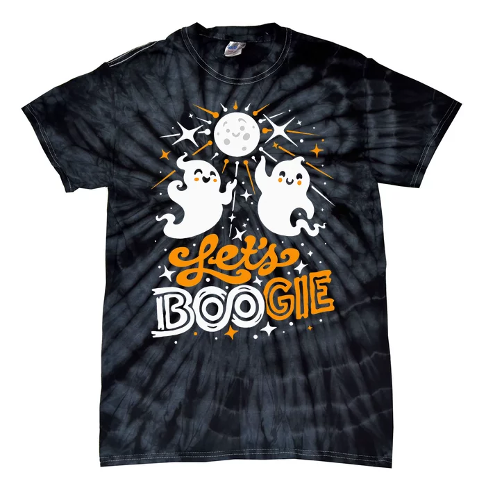 Disco Fever Halloween Ghosts Funny and Cute Boogie 70s Tie-Dye T-Shirt