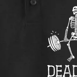 DEADLIFT Funny Halloween Skeleton Weight Lifting Workout Dry Zone Grid Performance Polo