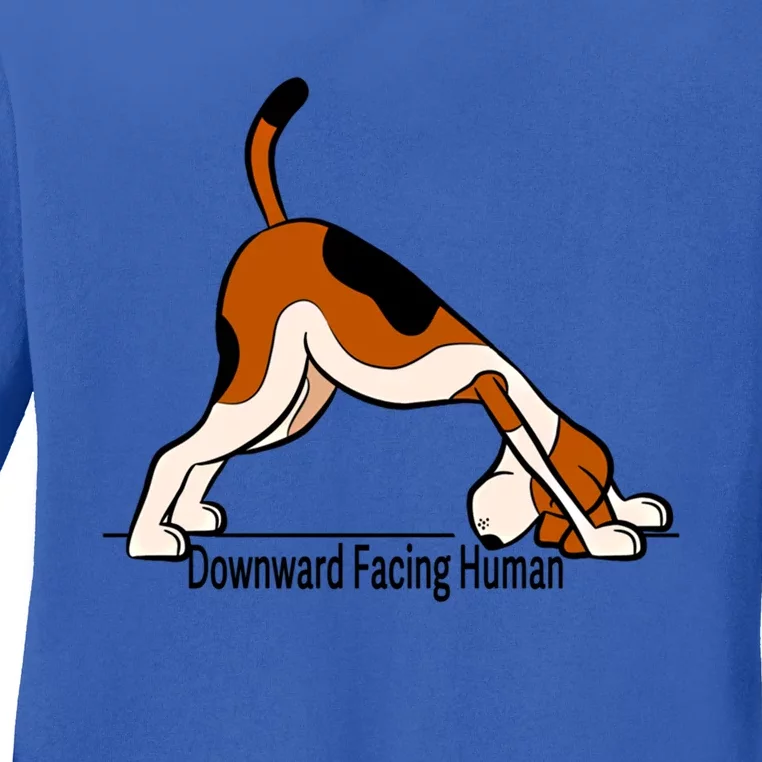 Downward Facing Hu Meaningful Gift Funny Dog Yoga Funny Gift Ladies Long Sleeve Shirt