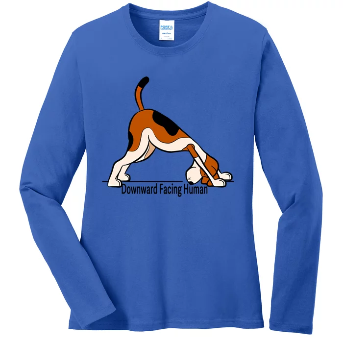 Downward Facing Hu Meaningful Gift Funny Dog Yoga Funny Gift Ladies Long Sleeve Shirt