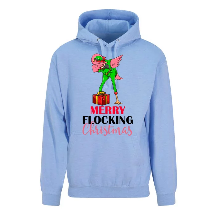 Dabbing Flamingo Holiday Elf Merry Flocking Christmas Pun Gift Unisex Surf Hoodie