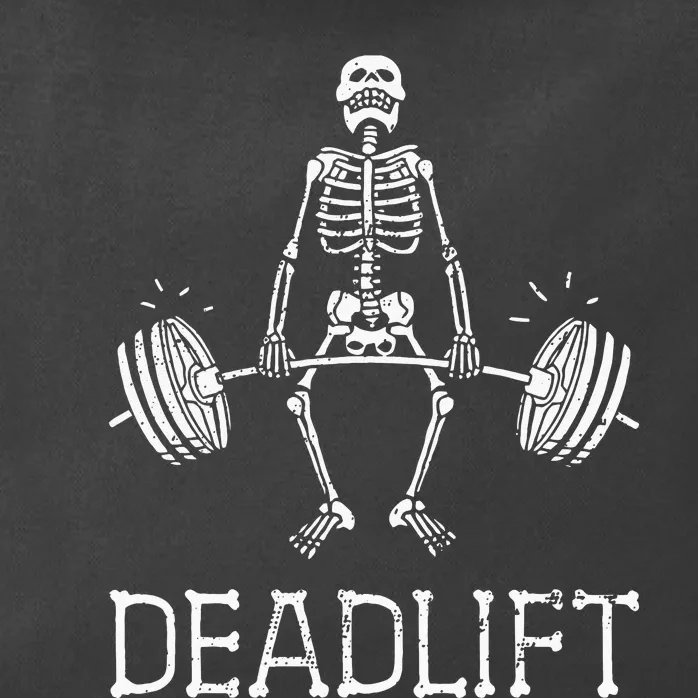 DEADLIFT Funny Halloween Skeleton Weight Lifting Workout Zip Tote Bag