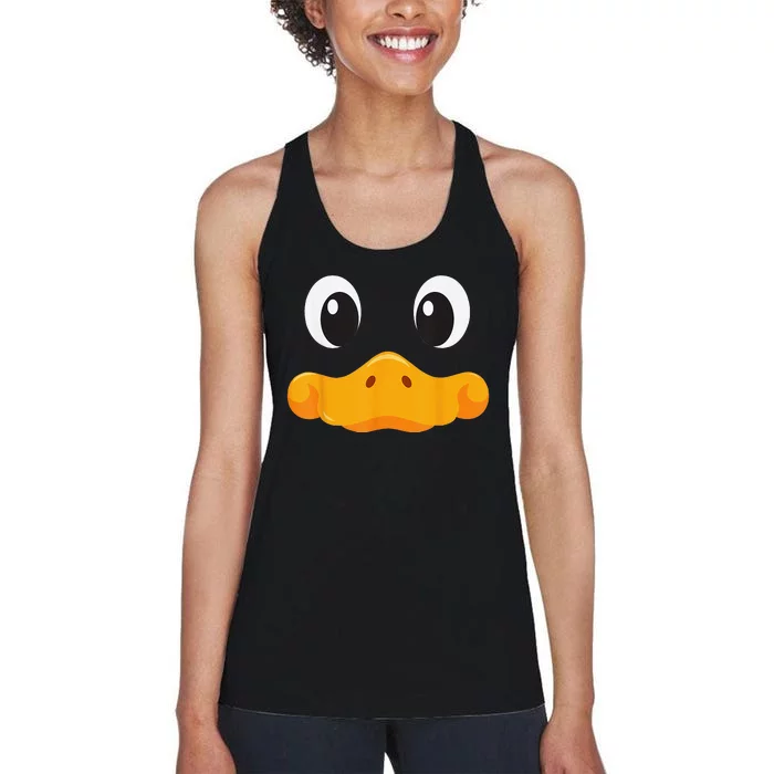 Duck Face Halloween Costume Birthday Idea Cute Funny Gift Women's Racerback Tank