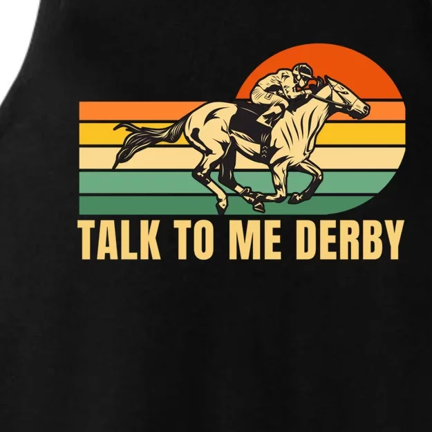 Derby Funny Horse Racing Retro Kentucky Talk To Me Cute Gift Ladies Tri-Blend Wicking Tank