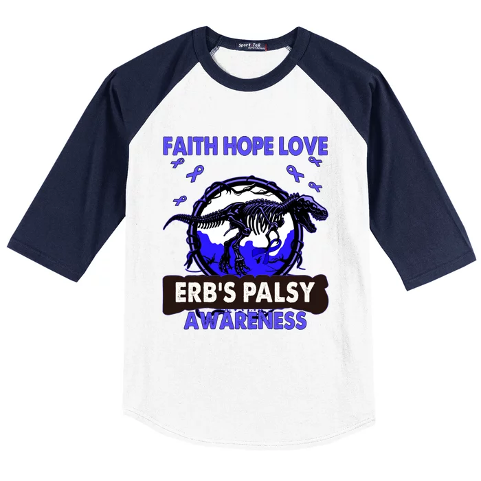 Dinosaur Faith Hope Love Erb's Palsy Awareness Gift Baseball Sleeve Shirt