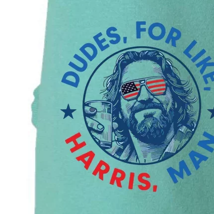 Dudes For Harris Kamala 2024 Madam President Democrat Doggie 3-End Fleece Hoodie