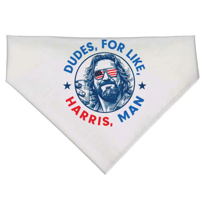 Dudes For Harris Kamala 2024 Madam President Democrat USA-Made Doggie Bandana