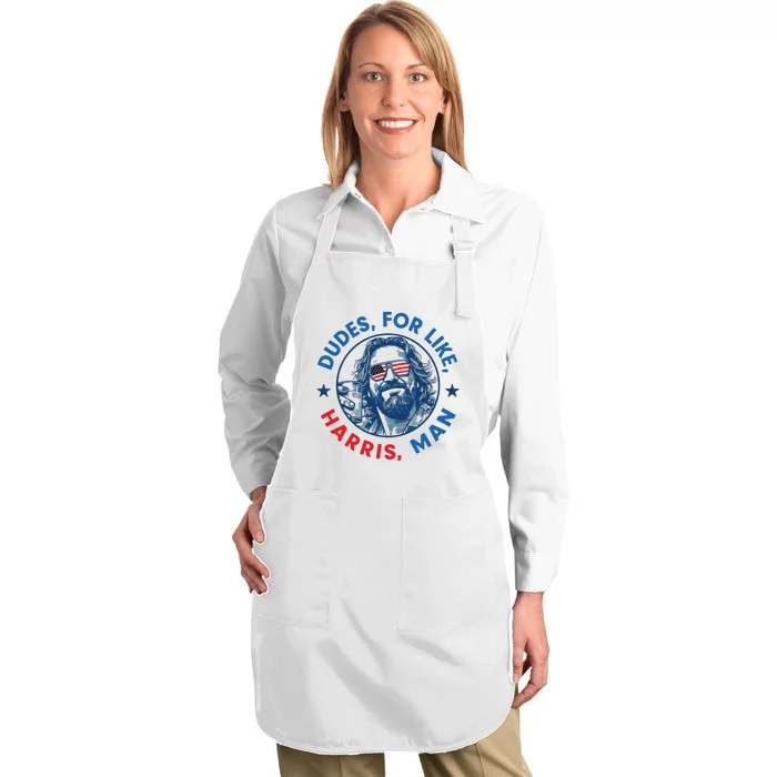 Dudes For Harris Kamala 2024 Madam President Democrat Full-Length Apron With Pocket