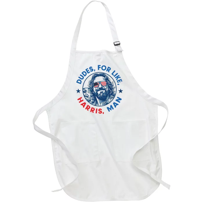 Dudes For Harris Kamala 2024 Madam President Democrat Full-Length Apron With Pocket