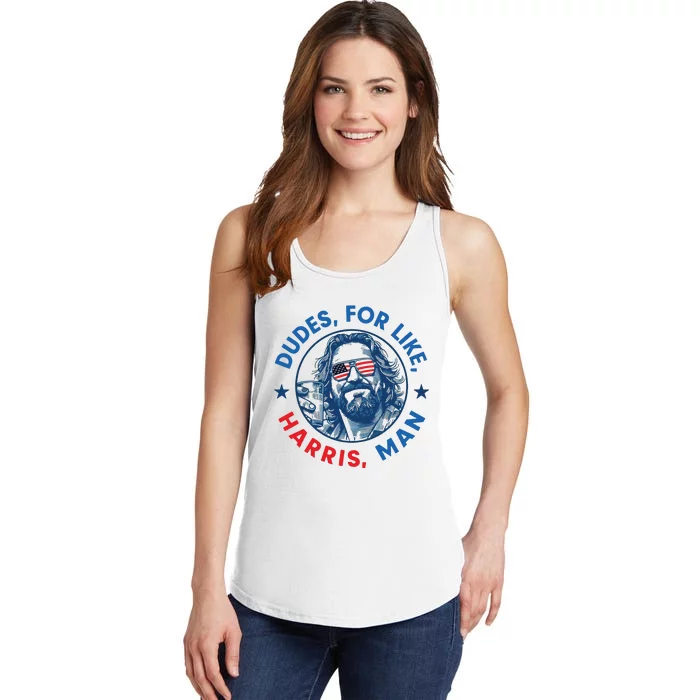 Dudes For Harris Kamala 2024 Madam President Democrat Ladies Essential Tank