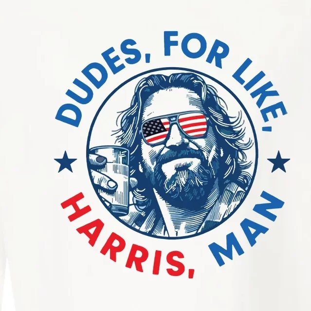 Dudes For Harris Kamala 2024 Madam President Democrat Cropped Pullover Crew