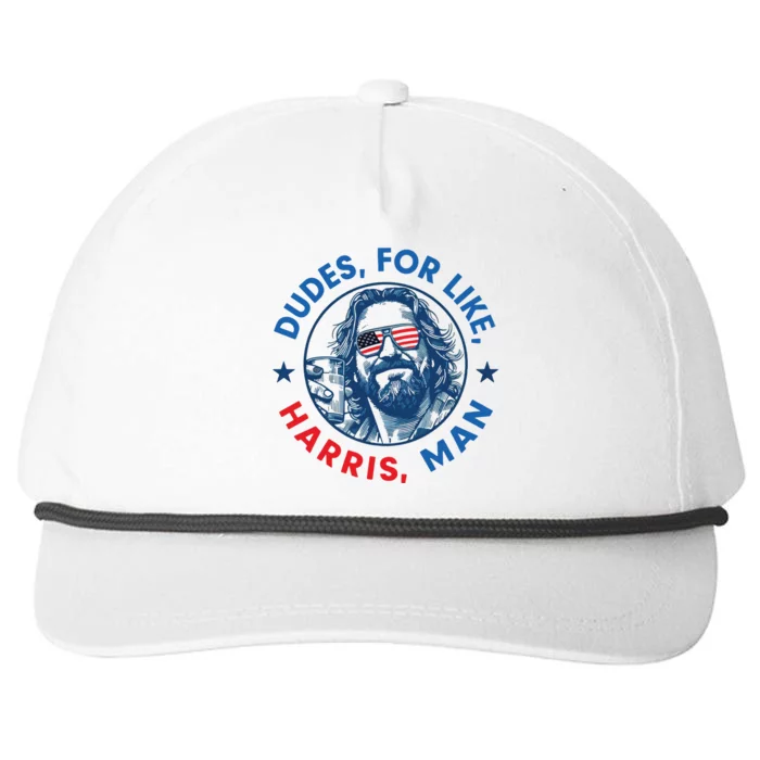 Dudes For Harris Kamala 2024 Madam President Democrat Snapback Five-Panel Rope Hat