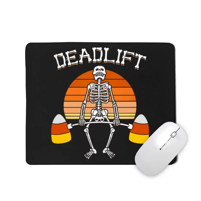 Deadlift Funny Halloween Skeleton Candy Corn Gym Workout Mousepad