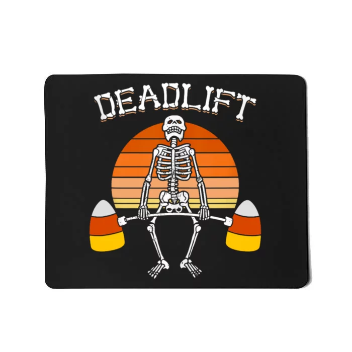 Deadlift Funny Halloween Skeleton Candy Corn Gym Workout Mousepad