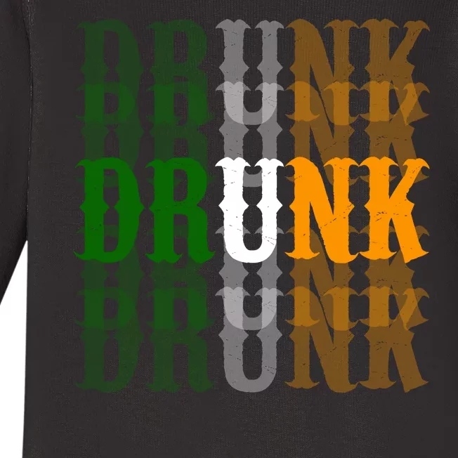 Drunk Funny Irish Drinking Baby Long Sleeve Bodysuit