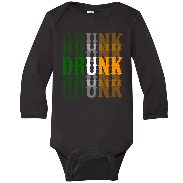 Drunk Funny Irish Drinking Baby Long Sleeve Bodysuit