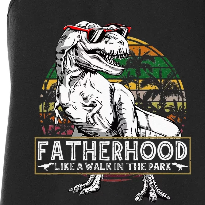 Dinosaur Fatherhood Is A Walk In The Park Fathers Women's Racerback Tank