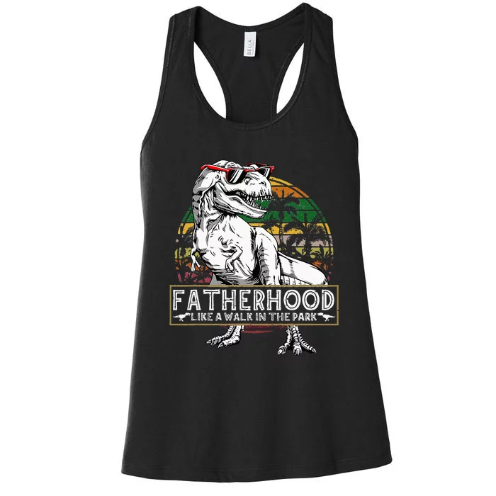 Dinosaur Fatherhood Is A Walk In The Park Fathers Women's Racerback Tank