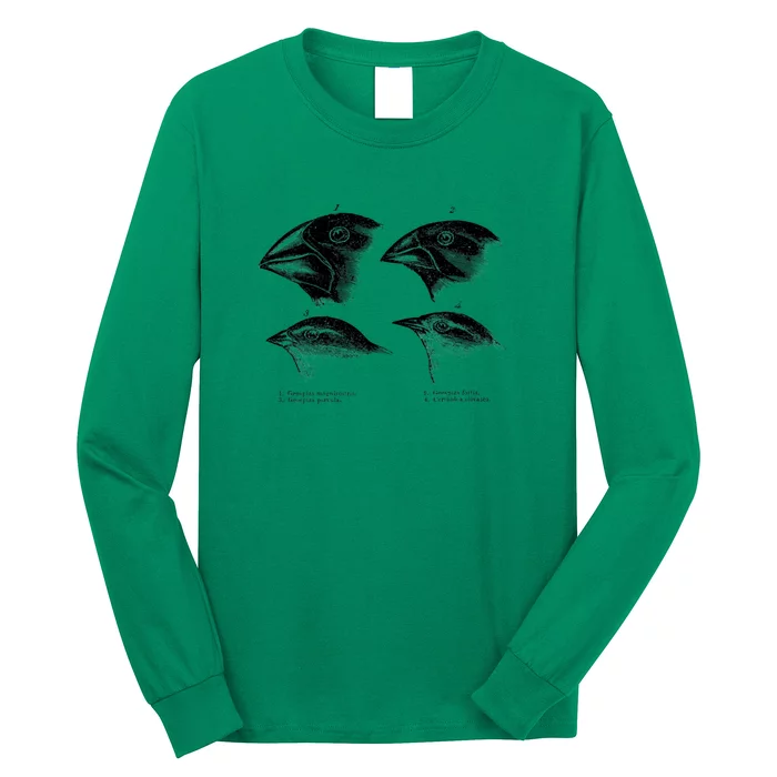 DarwinS Finches Illustration Evolution Atheist Long Sleeve Shirt