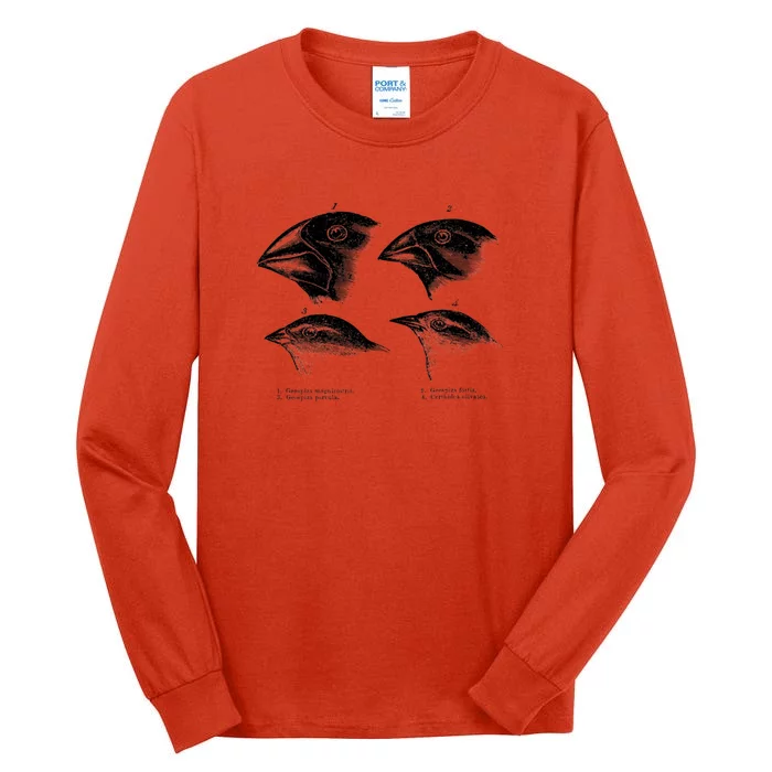 DarwinS Finches Illustration Evolution Atheist Tall Long Sleeve T-Shirt