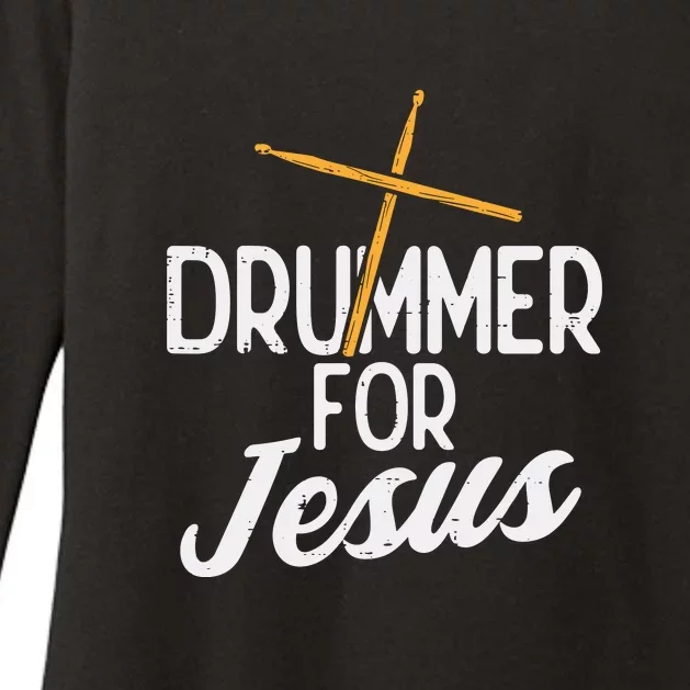 Drummer For Jesus God Drumming Christian Men Womens CVC Long Sleeve Shirt