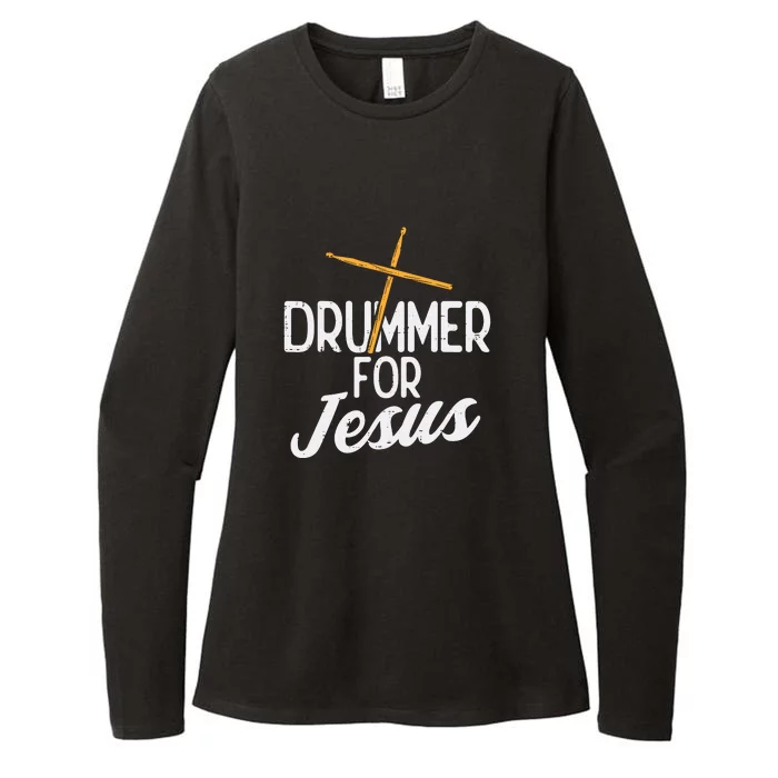 Drummer For Jesus God Drumming Christian Men Womens CVC Long Sleeve Shirt