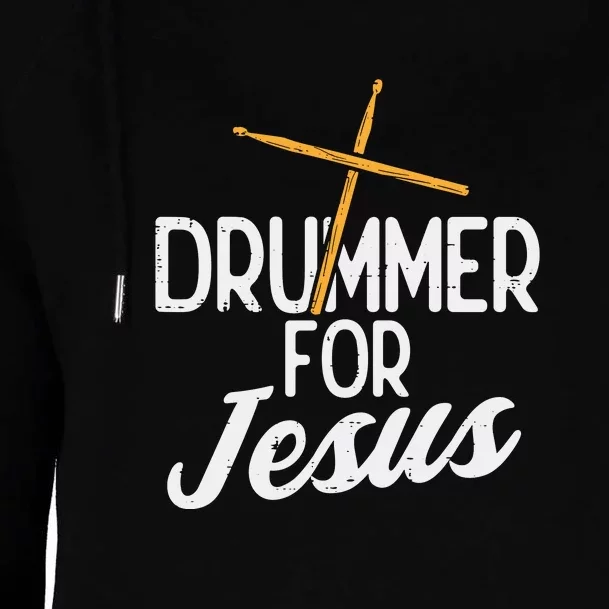 Drummer For Jesus God Drumming Christian Men Womens Funnel Neck Pullover Hood