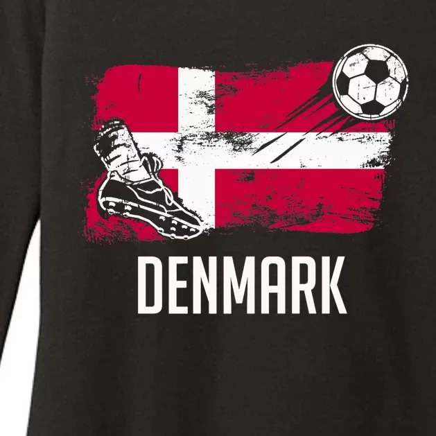 Denmark Flag Jersey Danish Soccer Team Danish Premium Womens CVC Long Sleeve Shirt