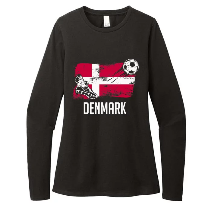 Denmark Flag Jersey Danish Soccer Team Danish Premium Womens CVC Long Sleeve Shirt