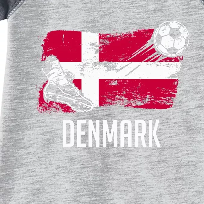 Denmark Flag Jersey Danish Soccer Team Danish Premium Infant Baby Jersey Bodysuit