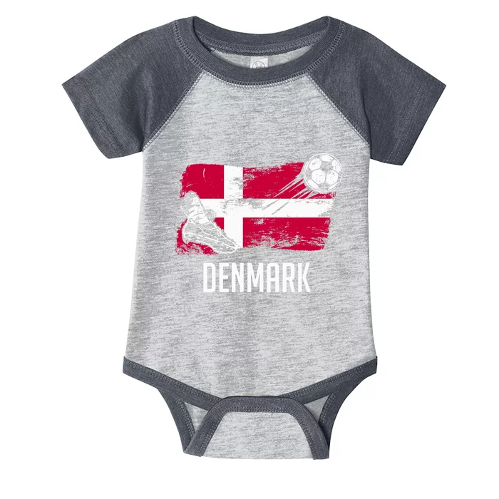 Denmark Flag Jersey Danish Soccer Team Danish Premium Infant Baby Jersey Bodysuit