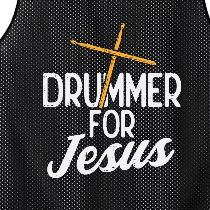 Drummer For Jesus God Drumming Christian Men Mesh Reversible Basketball Jersey Tank