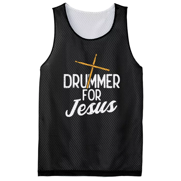 Drummer For Jesus God Drumming Christian Men Mesh Reversible Basketball Jersey Tank