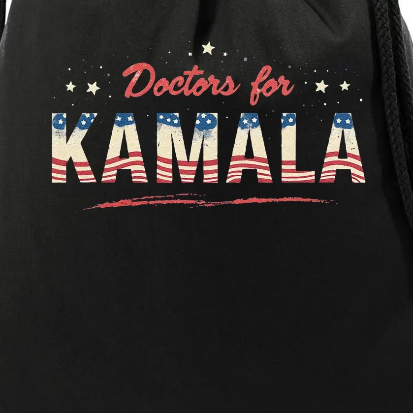 Doctors For Kamala Patriotic American Tim Walz Kamala Harris Drawstring Bag