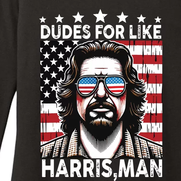 Dudes For Like Harris Man White Dude For Kamala Harris 2024 Womens CVC Long Sleeve Shirt