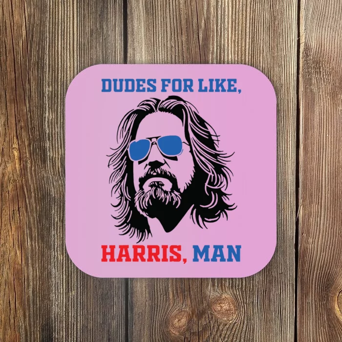 Dudes For Like Harris Man White Dude For Kamala Harris 2024 Coaster